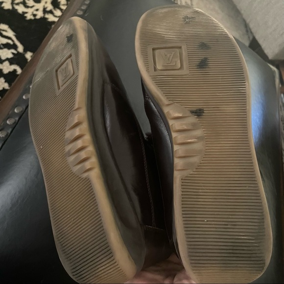 LOUIS VUITTON Brown leather sneakers - Picture 7 of 12